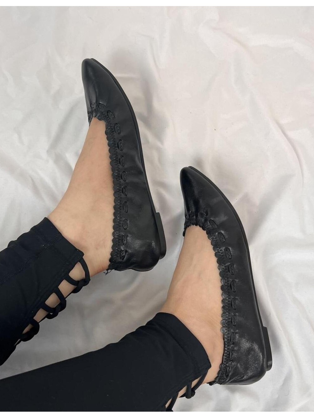 See by Chloé Jane Point Black leather Pointed Toe ballet flat. Size 36